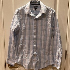 Apt. 9 Stretch Slim Fit Blue Plaid Shirt